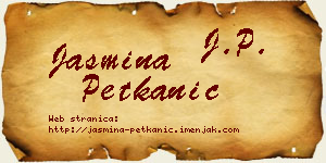 Jasmina Petkanić vizit kartica